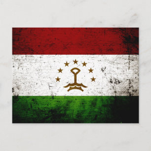 Schwarze Grunge Tadschikistan-Flagge Postkarte