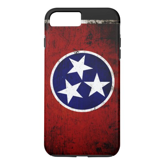 Schwarze Grunge-Tennessee-Staats-Flagge Case-Mate iPhone Hülle (Rückseite)