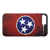 Schwarze Grunge-Tennessee-Staats-Flagge Case-Mate iPhone Hülle (Rückseite (Horizontal))