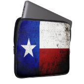 Schwarze Grunge-Texas-Staats-Flagge Laptopschutzhülle (Vorne Rechts)