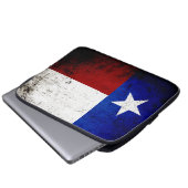 Schwarze Grunge-Texas-Staats-Flagge Laptopschutzhülle (Vorne Knopf)