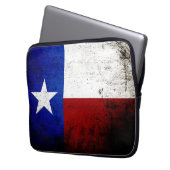 Schwarze Grunge-Texas-Staats-Flagge Laptopschutzhülle (Vorderseite Links)