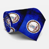 Schwarze Grunge-Virginia-Staats-Flagge Krawatte (Gerollt)