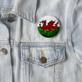 Schwarze Grunge-Wales-Flagge Button (Beispiel)
