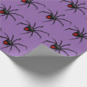 Schwarze gruselige Halloween-Spinnen-kriechendes Geschenkpapier (Ecke)