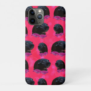 Schwarze Guinea Schweine auf Hübsch rosa Rosen Case-Mate iPhone Hülle