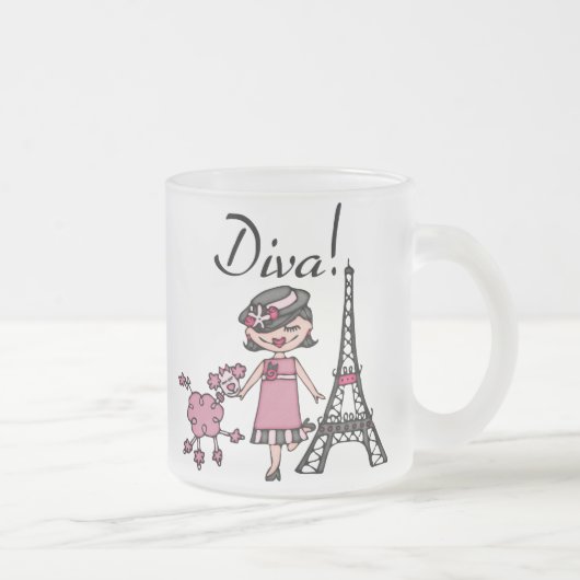 Schwarze Haar Diva Mattglastasse (Rechts)