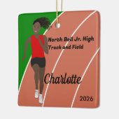 Schwarze Haarbahn und Feldmädchen in rotem Schwarz Keramikornament (Links)