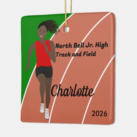 Schwarze Haarbahn und Feldmädchen in rotem Schwarz Keramikornament (Links)