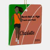 Schwarze Haarbur und Feldmädchen in Orange Black Keramikornament (Rechts)