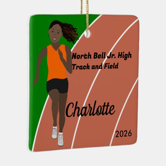 Schwarze Haarbur und Feldmädchen in Orange Black Keramikornament (Rechts)