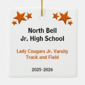 Schwarze Haarbur und Feldmädchen in Orange Black Keramikornament (Rückseite)