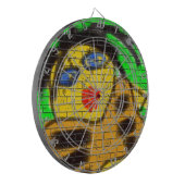 Schwarze Haare Bee Frau Graffiti Wand Malerei Grün Dartscheibe (Vorderseite Links)