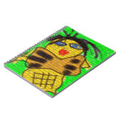 Schwarze Haare Bee Frau Graffiti Wand Malerei Grün Notizblock (Linke Seite)