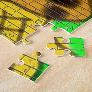 Schwarze Haare Bee Frau Graffiti Wand Malerei Grün Puzzle