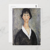 Schwarze Haaresbreite, Modigliani Postkarte (Vorne/Hinten)