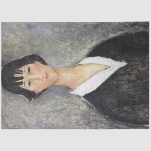 Schwarze Haaresbreite, Modigliani Seidenpapier (Vorderseite)