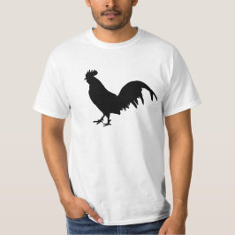Schwarze Hahn-Hahn-Huhn-Silhouette T-Shirt