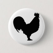 schwarze Hahnikone Button (Vorderseite)