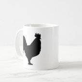 schwarze Hahnikone Kaffeetasse (Vorderseite Links)