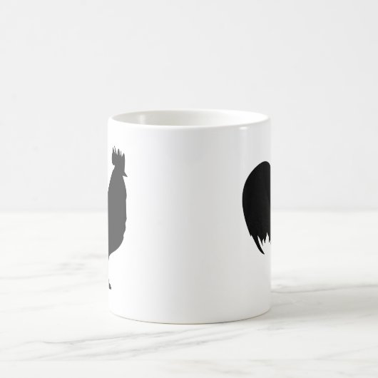 schwarze Hahnikone Kaffeetasse (Mittel)