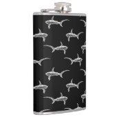 Schwarze Haie Design Vintage Schönheitskunst Flachmann (Rechts)