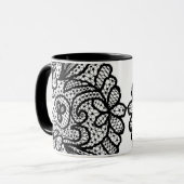 Schwarze Häkelmütze Tasse (Vorderseite Links)