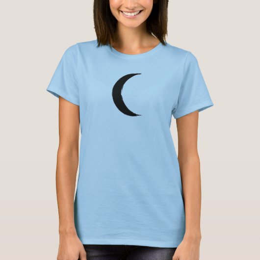 Schwarze Halbmond waning Magic Dark Moon Astrologi T-Shirt (Vorderseite)