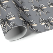 Schwarze Halloween Bows Geschenkpapier (Rolleneckpunkt)