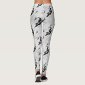 Schwarze Halloween-Hexen braunes Schwarz/Weiß-Must Leggings (Rückseite)
