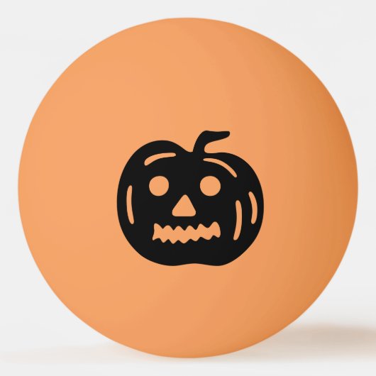 Schwarze Halloween-Jack-O-Lantern-Kürbisform Tischtennisball (Rückseite)