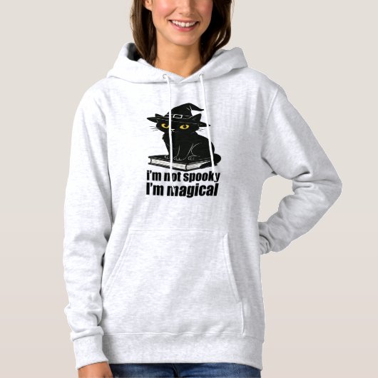 Schwarze Halloween-Katze Hoodie (Vorderseite)