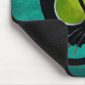 Schwarze Halloween-Katze mit dem Schädel Mousepad (Ecke)