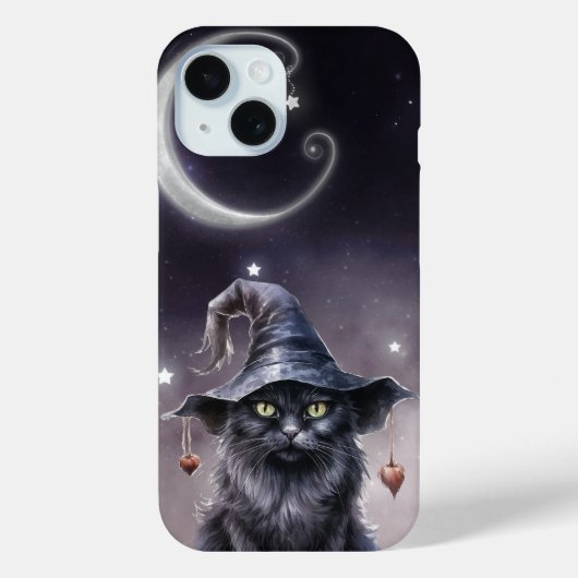 Schwarze Halloween-Katze mit einem Hexenhut Case-Mate iPhone Hülle (Rückseite)