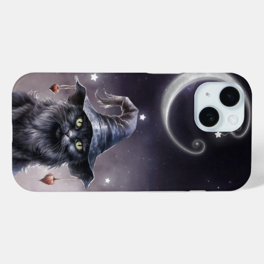 Schwarze Halloween-Katze mit einem Hexenhut Case-Mate iPhone Hülle (Rückseite (Horizontal))