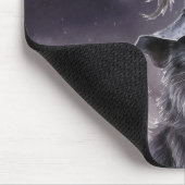 Schwarze Halloween-Katze mit einem Hexenhut Mousepad (Ecke)