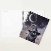 Schwarze Halloween-Katze mit einem Hexenhut Planer (Anzeige)