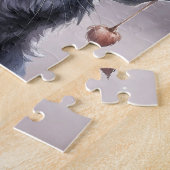 Schwarze Halloween-Katze mit einem Hexenhut Puzzle (Seite)