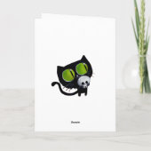 Schwarze Halloween-Katze mit Schädel Karte (Rückseite)