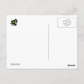Schwarze Halloween-Katze mit Schädel Postkarte (Rückseite)