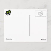 Schwarze Halloween-Katze mit Schädel Postkarte (Rückseite)