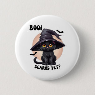 Schwarze Halloween-Katze Süße Vintage-Schwarze Kat Button