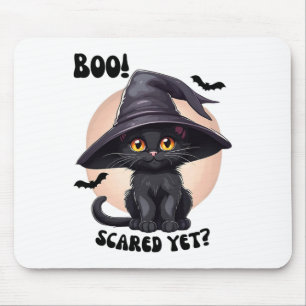 Schwarze Halloween-Katze Süße Vintage-Schwarze Kat Mousepad