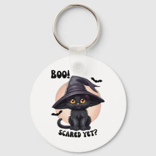 Schwarze Halloween-Katze Süße Vintage-Schwarze Kat Schlüsselanhänger