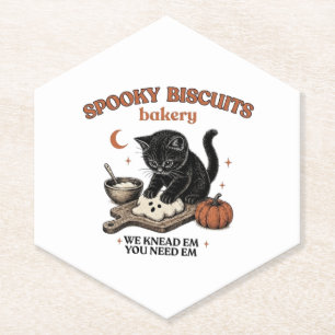 Schwarze Halloween-Papier-Unterlage für Katzen Untersetzer