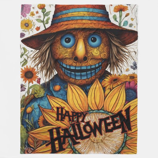 Schwarze Halloweenschnecke mit Sonnenblumen Fleecedecke (Vorderseite)