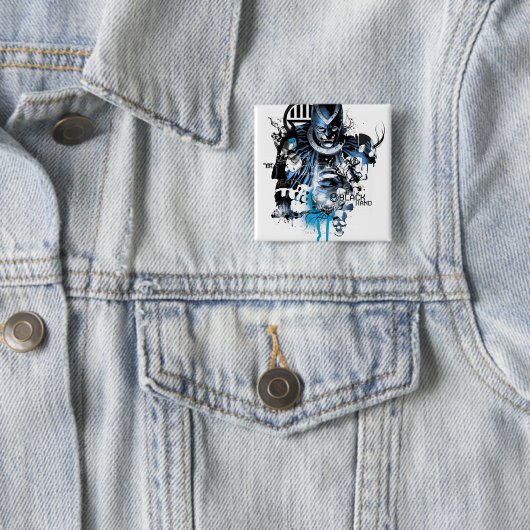 Schwarze Hand - blaue Collage Button (Beispiel)