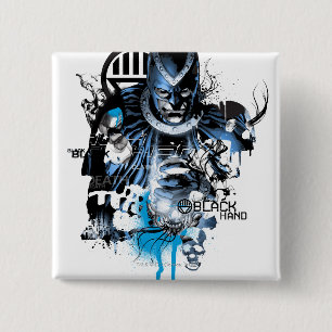 Schwarze Hand - blaue Collage Button