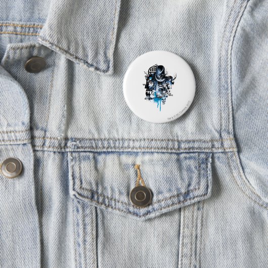 Schwarze Hand - blaue Collage Button (Beispiel)