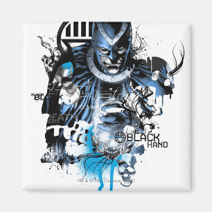 Schwarze Hand - blaue Collage Magnet